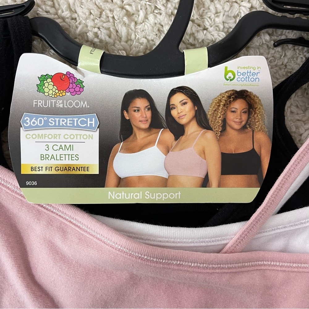 Fruit of the Loom Women's Soft Stretch Bras - Pink, White, Black - Picture 5 of 5